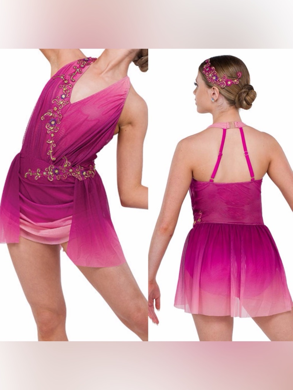 A Wish Come True hit pink ombre Dance costume 25182Y If You Love Her LA adult